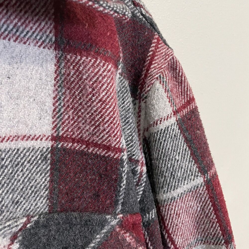 Vintage 90s Sportswear by Country Touch Wool Linen Red Flannel Plaid Mens L - Picture 9 of 9